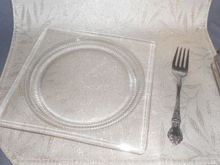 Duncan & Miller Entree Clear Glass Set Of 6 Plate 7 1/2 " Square Salad /sandwich