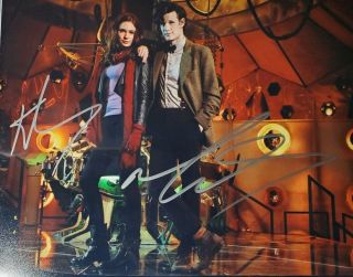 Matt Smith & Karen Gillan 2x Hand Signed 8x10 Photo W/holo Dr.  Who
