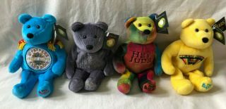 The Beatles Beanie Bears Set Of 4 Apple Corps 1999 Limited Edition With Tags