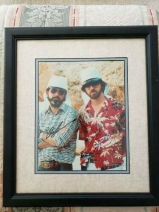 Signed Color Steven Spielberg And George Lucas Framed And Matted 8 " X10 " Photo