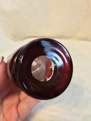 Vintage EGERMANN RUBY RED Bohemian Czech Art Glass CANDLE VOTIVE VASE SHOTGLASS 8