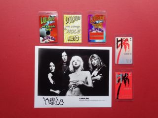 Hole,  Courtney Love,  Promo Photo,  5 Very Rare Old Backstage Passes