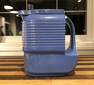 1930 ' s Hall China for Westinghouse,  “Delphinium Blue” Refrigerator Pitcher & lid 3