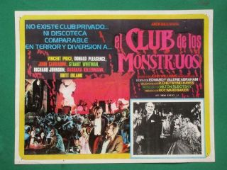 The Monster Club Horror Vincent Price Vampire Wolfman Spanish Mexican Lobby Card