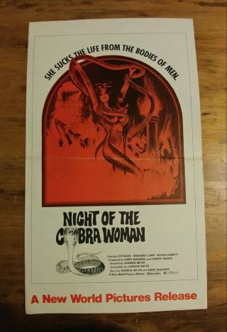 Night Of The Cobra Woman Pressbook Rare 
