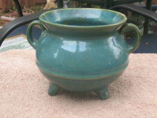 Wj Gordy Georgia Art Pottery Bowl Cauldron Rare Green & Blue Glaze Great Con Nr