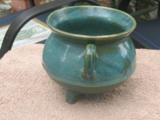 WJ Gordy Georgia Art Pottery Bowl Cauldron Rare Green & Blue Glaze Great Con NR 4