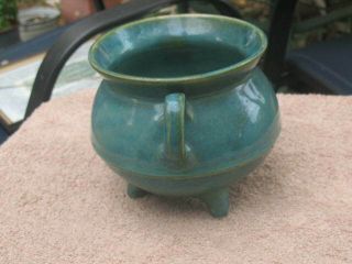 WJ Gordy Georgia Art Pottery Bowl Cauldron Rare Green & Blue Glaze Great Con NR 6