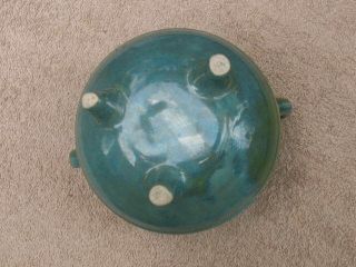 WJ Gordy Georgia Art Pottery Bowl Cauldron Rare Green & Blue Glaze Great Con NR 7