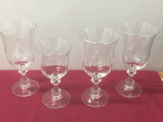Mikasa " French Countryside " Iced Tea Goblets (3) And Wine Goblet (1)