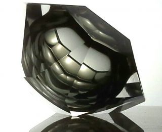 Murano Mandruzzato,  Vintage Italian Faceted Glass Geode Bowl