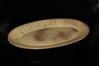 Frankoma ☆ Mayan Aztec Desert Gold ☆ 17 " Oval Serving Platter Baker 7tp