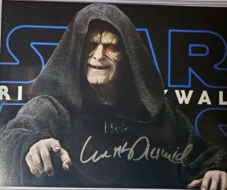 Ian Mcdiarmid Hand Signed 8x10 Photo W/holo Star Wars Rise Of Skywalker