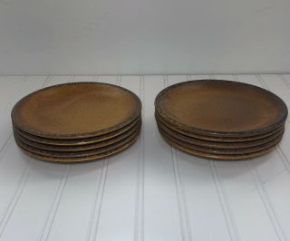 Vintage Mccoy Stoneware Pottery Salad Plates Set Of 10 Canyon Mesa 1412