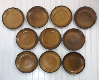 Vintage McCoy Stoneware Pottery Salad Plates set of 10 Canyon Mesa 1412 8