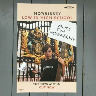 Morrissey Uk Record Shop Promo Poster " Low In High School " 2017 The Smiths