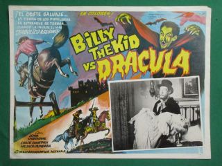 Billy The Kid Versus Dracula Horror John Carradine Vampire Mexican Lobby Card