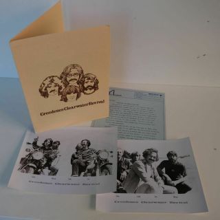 Creedence Clearwater Revival 1970 Press Kit Folder W/ Two 10 " X 8 " Photos & Bio