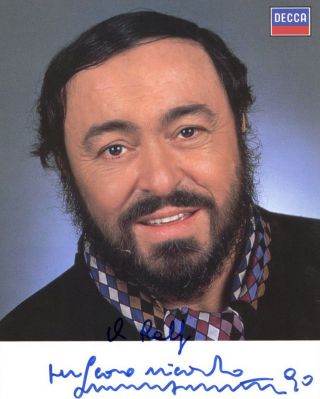 52750309 - Luciano Pavarotti Autograph Autograph Card 8x10 "