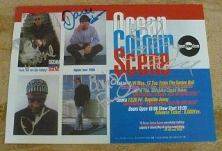 Ocean Colour Scene Rare Fully Signed Japanese Tour Flyer 26 Cm X 18 Cm