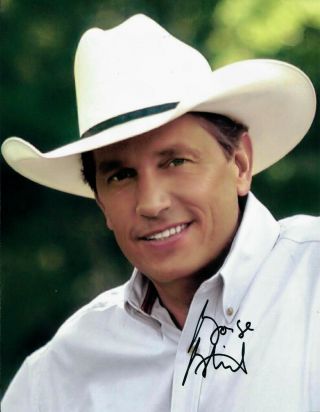 George Strait Hand Signed 81/2 X 11 Color Photo /