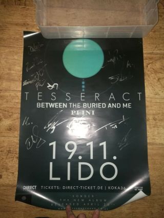 Btbam Between The Buried And Me,  Tesseract And Plini Signed German Gig Poster.