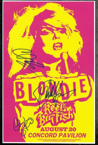 Blondie Autographed Gig Poster Clem Burke,  Debbie Harry,  Heart Of Glass