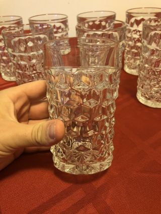 8 Elegant Fostoria American Glass Tumbler / Highball / Flat Iced Tea Glasses
