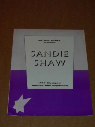 Sandie Shaw 1967 Abc Theatre,  Blackpool Programme (montanas/cloda Rogers)