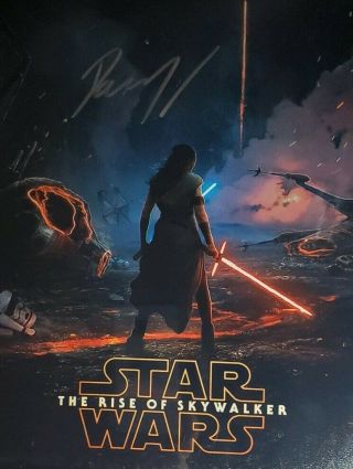 Daisy Ridley Hand Signed 8x10 Photo W/holo Star Wars Rise Of Skywalker
