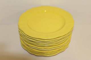 Vintage Lemon Yellow Federalist Ironstone 12 - 10 1/2 " Dinner Plates; 4236 Sears