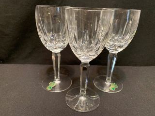 Set Of 3 Waterford Crystal " Lismore " Wine Glasses 6 1/2 " Tall Stamped