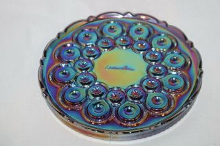 Weishar Moon And Star Glass Small Round Purple Amethyst Carnival Tray Signed