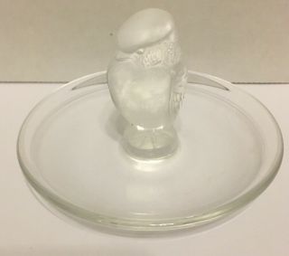Lalique Gorgeous Owl? Pin Dish,  Ring - Holder,  Clear Signed