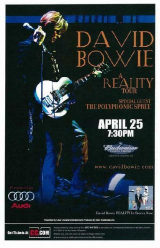 David Bowie Budweiser Event Center Concert Poster Loveland,  Co 2004
