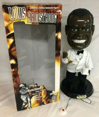 Louis Armstrong Singing Syncho - Motion 20 " Gemmy Figure Ex