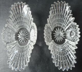 Vintage Brilliant Cut Crystal Oval Small Dishes