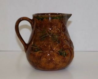 Ned Foltz Pottery Redware Pitcher With Floral Pattern,  Signed And Dated 2000
