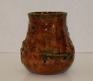 Ned Foltz Pottery Redware Pitcher with floral pattern,  signed and dated 2000 2