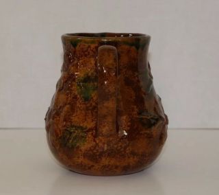 Ned Foltz Pottery Redware Pitcher with floral pattern,  signed and dated 2000 4