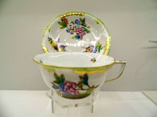 Herend Queen Victoria Tea Cup With Saucer 8 Fl Oz Hold,  734/vbo,