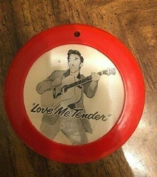 Elvis Presley Flicker Pin - Back Button " Love Me Tender " Red