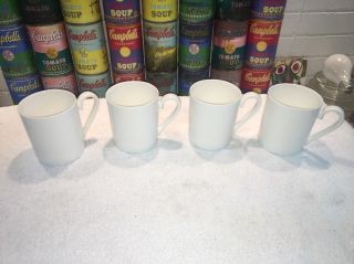4 Villeroy & Boch Royal Weiss White Premium Bone Porcelain Coffee Tea Mugs Cups