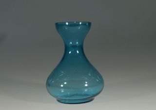 Vintage German Glass Large Turquoise Blue Glass Hyacinth Bulb Vase