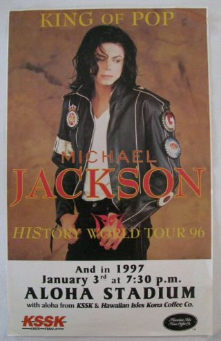 Concert Poster For Michael Jackson At Aloha Stadium January 3,  1997