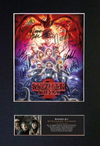 743 Stranger Things Signature / Autograph - Mounted Signed Photograph A4