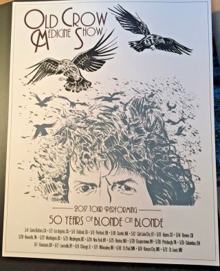 2017 Tour Old Crow Medicine Show Blonde On Blonde Bob Dylan Print Poster Ocms