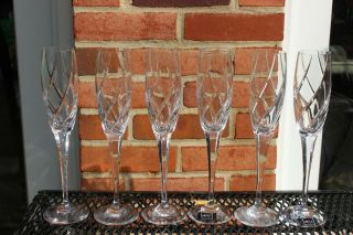 Set Of 6 Mikasa Glass Olympus Champagne Flute Glasses