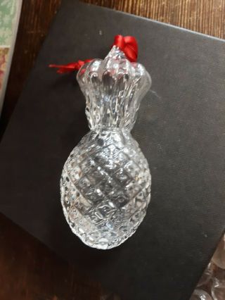 Steuben Glass Pineapple Ornament In Boxw/ Bag & Pamphlet.