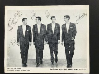 Vintage Hand - Signed Photo - The Crew Cuts - Vocal Group 1950s